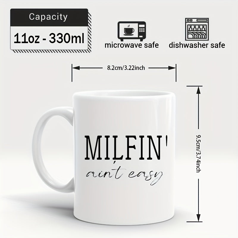 Creative 12oz Ceramic Coffee Mug for Camping, Picnic, Gym - Mother's Gift