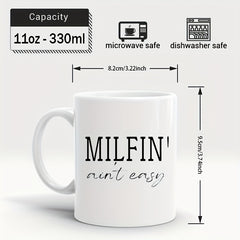 Creative 12oz Ceramic Coffee Mug for Camping, Picnic, Gym - Mother's Gift
