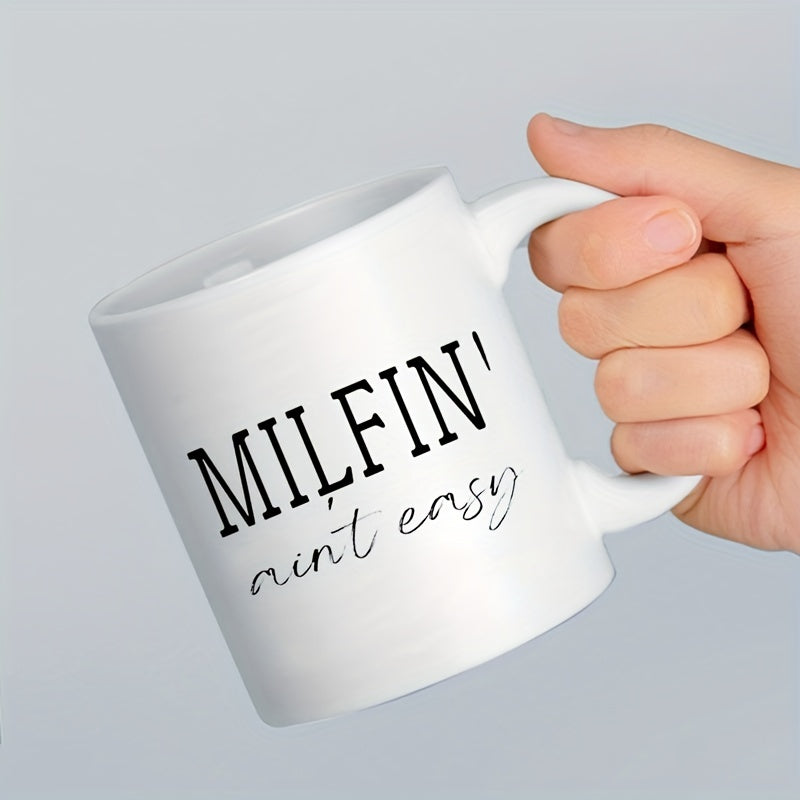 Creative 12oz Ceramic Coffee Mug for Camping, Picnic, Gym - Mother's Gift