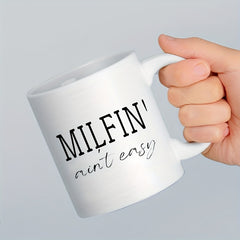 Creative 12oz Ceramic Coffee Mug for Camping, Picnic, Gym - Mother's Gift