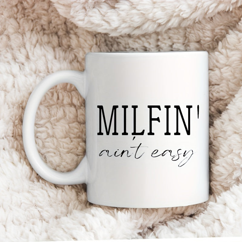 Creative 12oz Ceramic Coffee Mug for Camping, Picnic, Gym - Mother's Gift