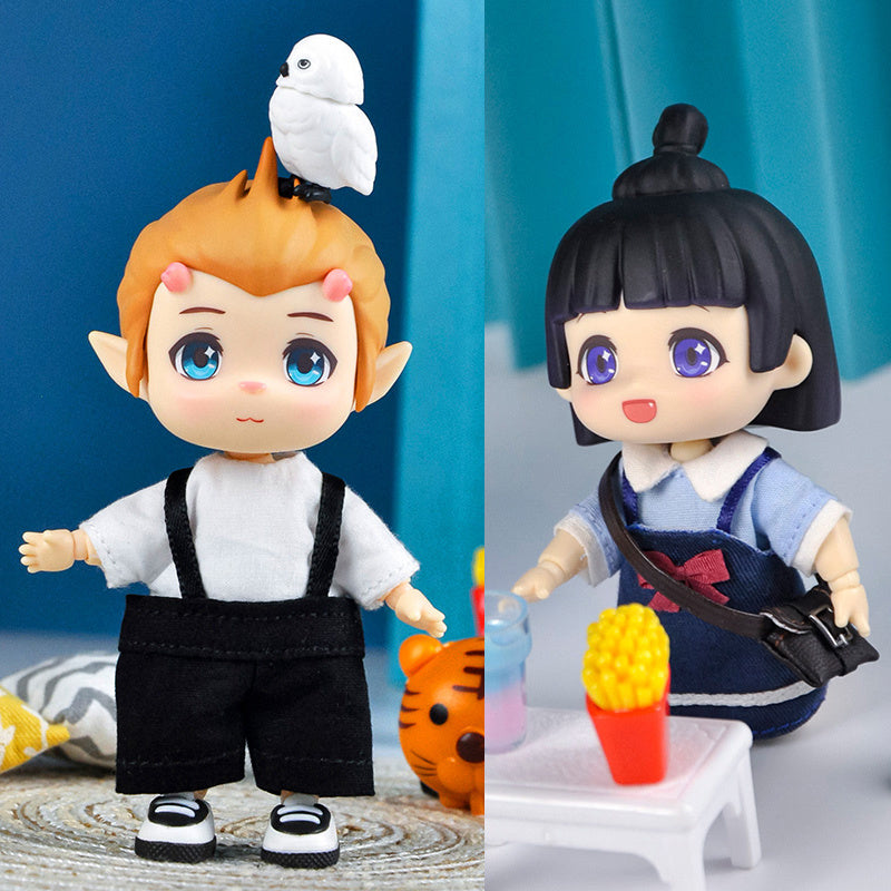 BJD Doll Movable Joint Doll w/ Head Body Clothes Shoes