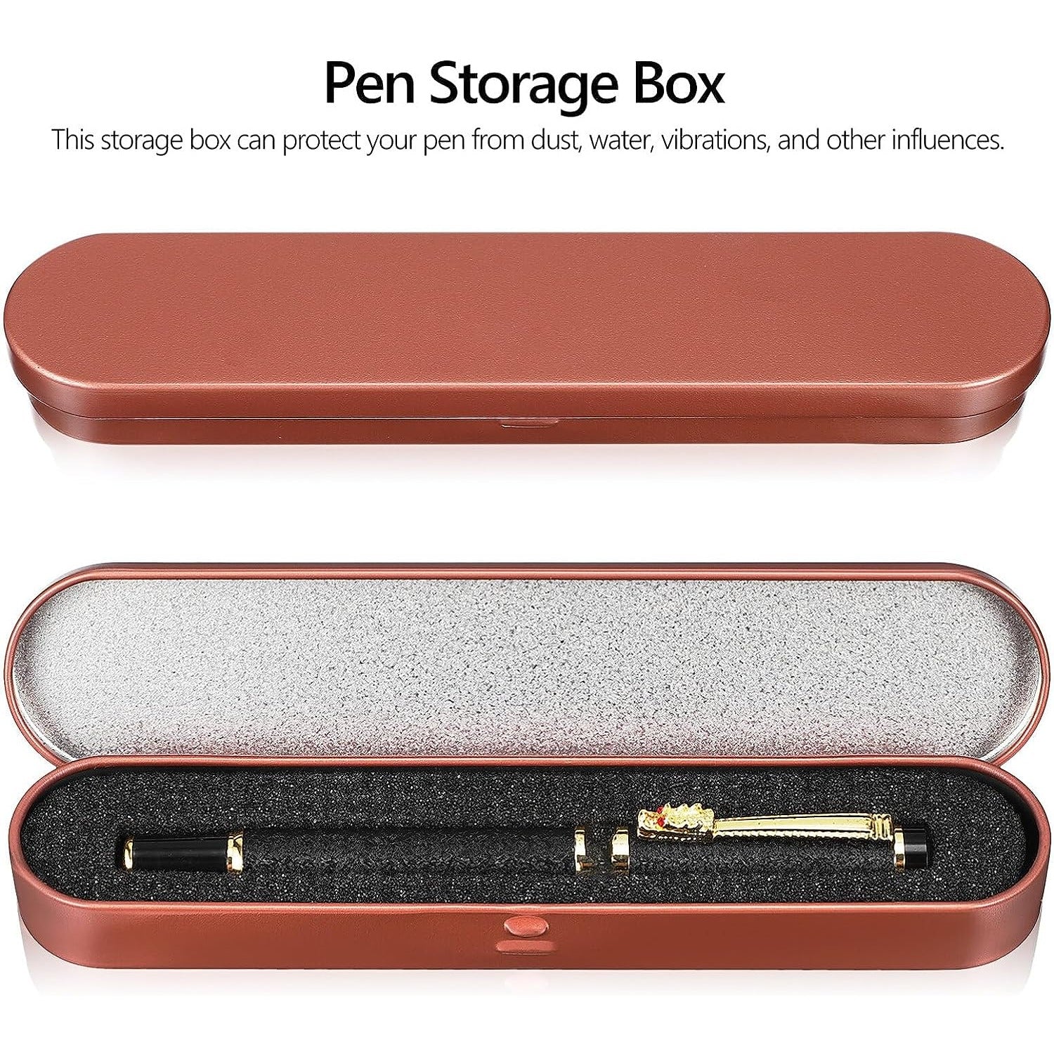4pcs Pen Gift Boxes Metal Ballpoint Pen Case Pencil Holder Fountain Pen Box