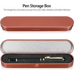 4pcs Pen Gift Boxes Metal Ballpoint Pen Case Pencil Holder Fountain Pen Box