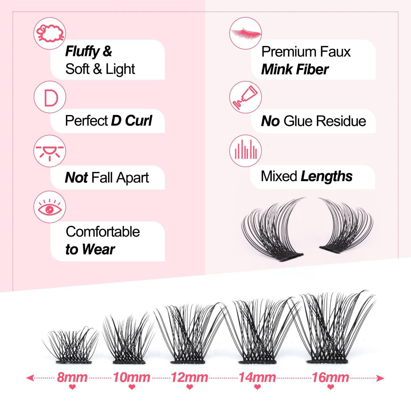 DIY Lash Extension Kit Lash Clusters 108pcs