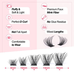 DIY Lash Extension Kit Lash Clusters 108pcs