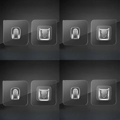 24 pcs Double Sided Buckle Punch Plug Row Hook Socket Holder Wall Adhesive