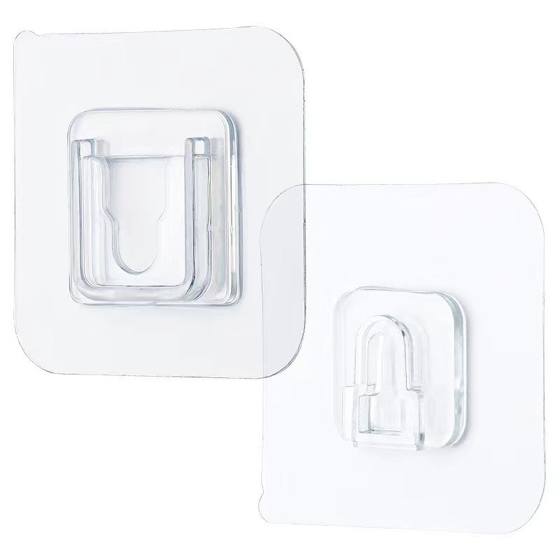 24 pcs Double Sided Buckle Punch Plug Row Hook Socket Holder Wall Adhesive