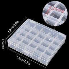 Sewing Thread Reel Storage Box Plastic 25 Slots Empty Case