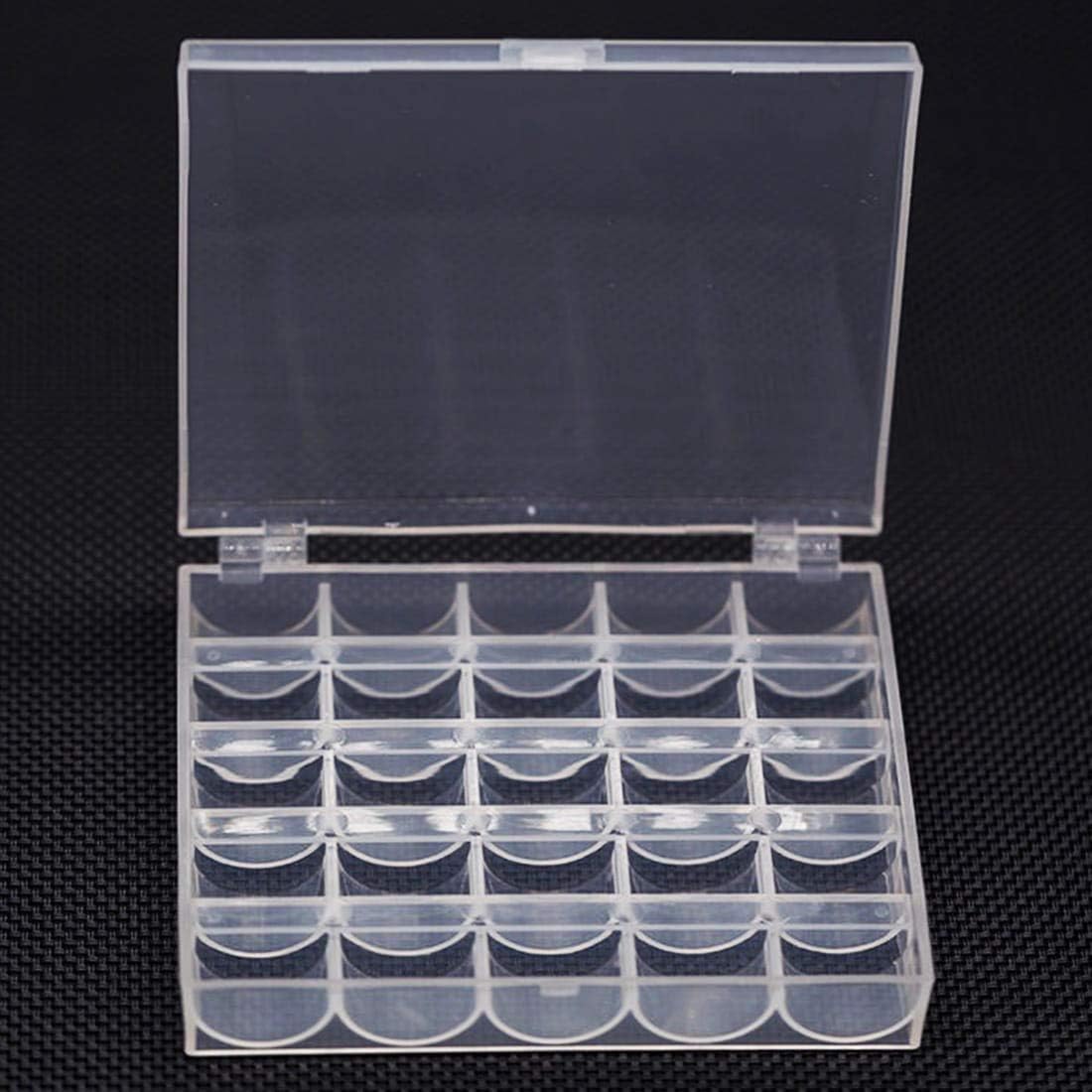 Sewing Thread Reel Storage Box Plastic 25 Slots Empty Case