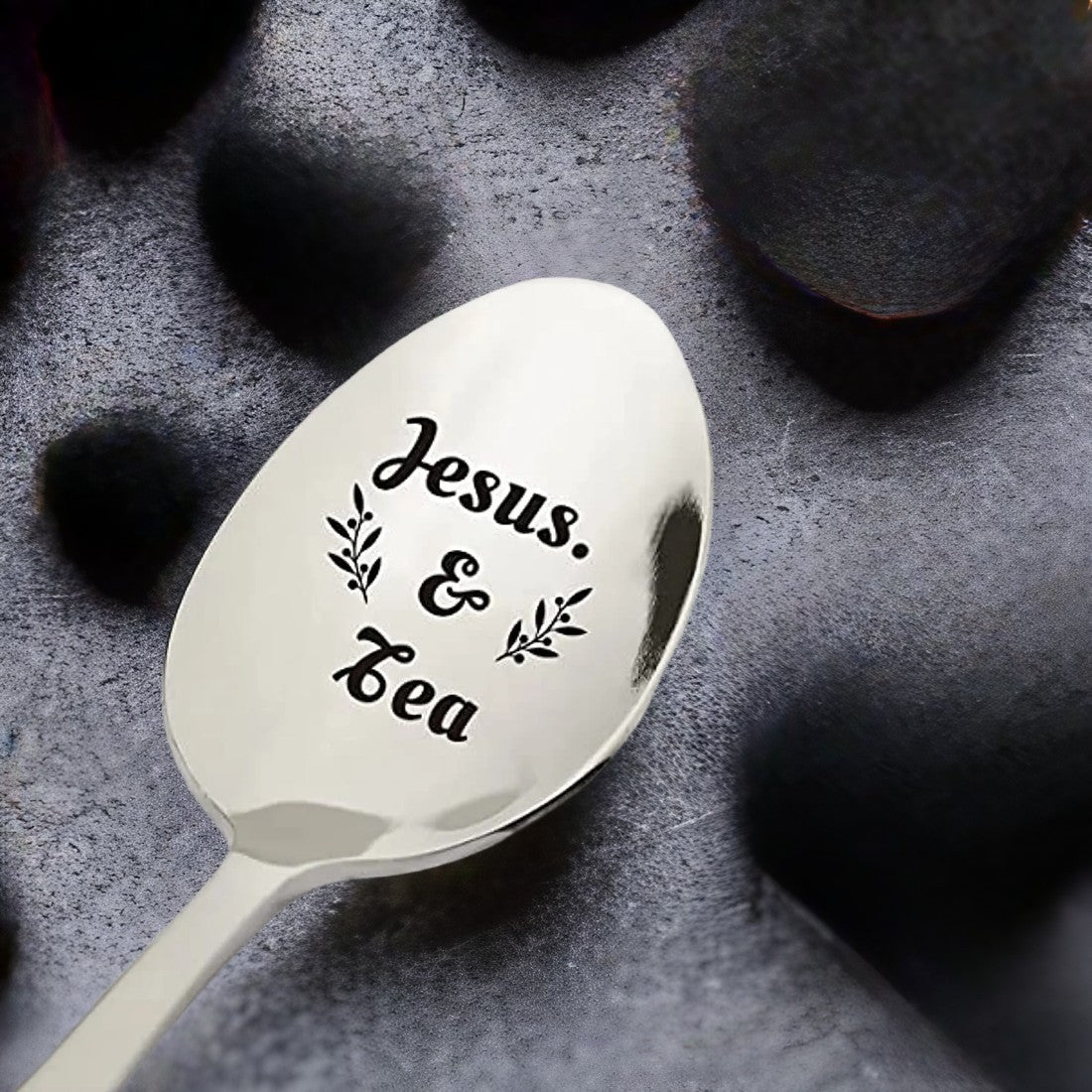 Jesus And Tea Spoon Engraved Stainless Steel Gift