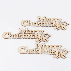 10pcs Christmas Pattern Wood Craft Accessories 21x92mm
