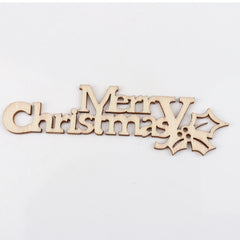 10pcs Christmas Pattern Wood Craft Accessories 21x92mm