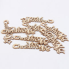 10pcs Christmas Pattern Wood Craft Accessories 21x92mm