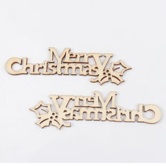 10pcs Christmas Pattern Wood Craft Accessories 21x92mm