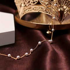 Sweet Faux Pearl Collarbone Chain Necklace Choker For Women Girls
