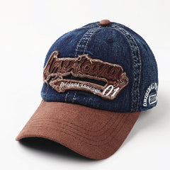 American Retro Men's Distressed Letter Cap Patched Baseball Cap
