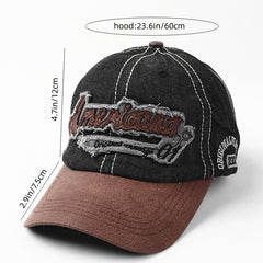 American Retro Men's Distressed Letter Cap Patched Baseball Cap