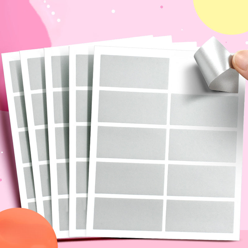 Educational Scratch Card Stickers, 10 per Sheet, 5 Sheets
