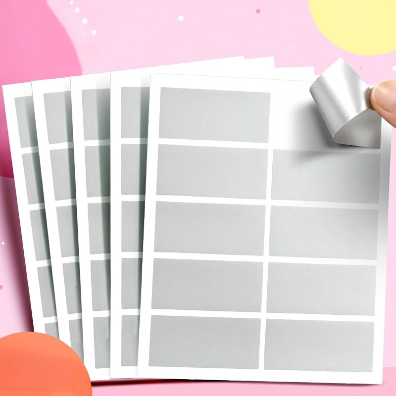Educational Scratch Card Stickers, 10 per Sheet, 5 Sheets
