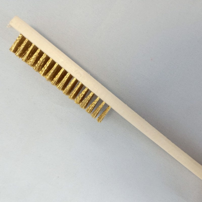 Wooden Handle Copper & Stainless Steel Wire Brush