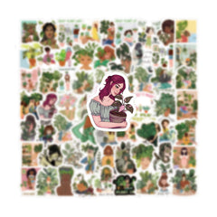 70 Plant Potted Girl Love Aesthetics Stickers Pack