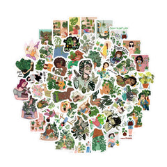 70 Plant Potted Girl Love Aesthetics Stickers Pack