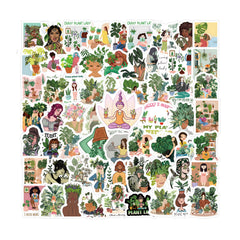 70 Plant Potted Girl Love Aesthetics Stickers Pack