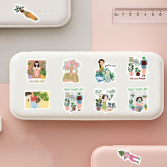 70 Plant Potted Girl Love Aesthetics Stickers Pack