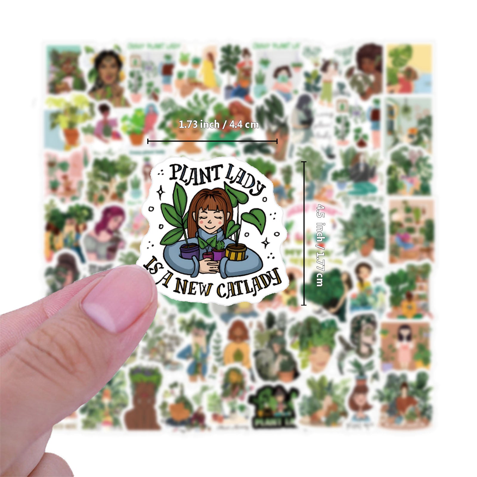 70 Plant Potted Girl Love Aesthetics Stickers Pack