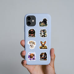 70pcs Dog Flower Animals Doodle Waterproof Stickers Pack