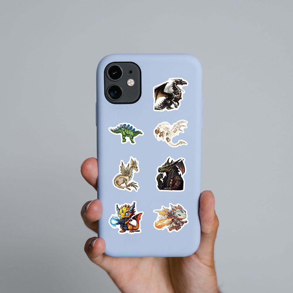 59pcs Dragon Machine Punk Love Doodle Aesthetics Funny Cartoon Stickers Pack
