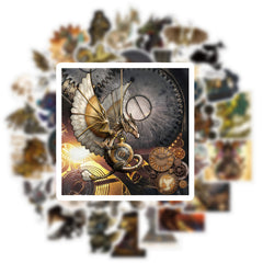 59pcs Dragon Machine Punk Love Doodle Aesthetics Funny Cartoon Stickers Pack