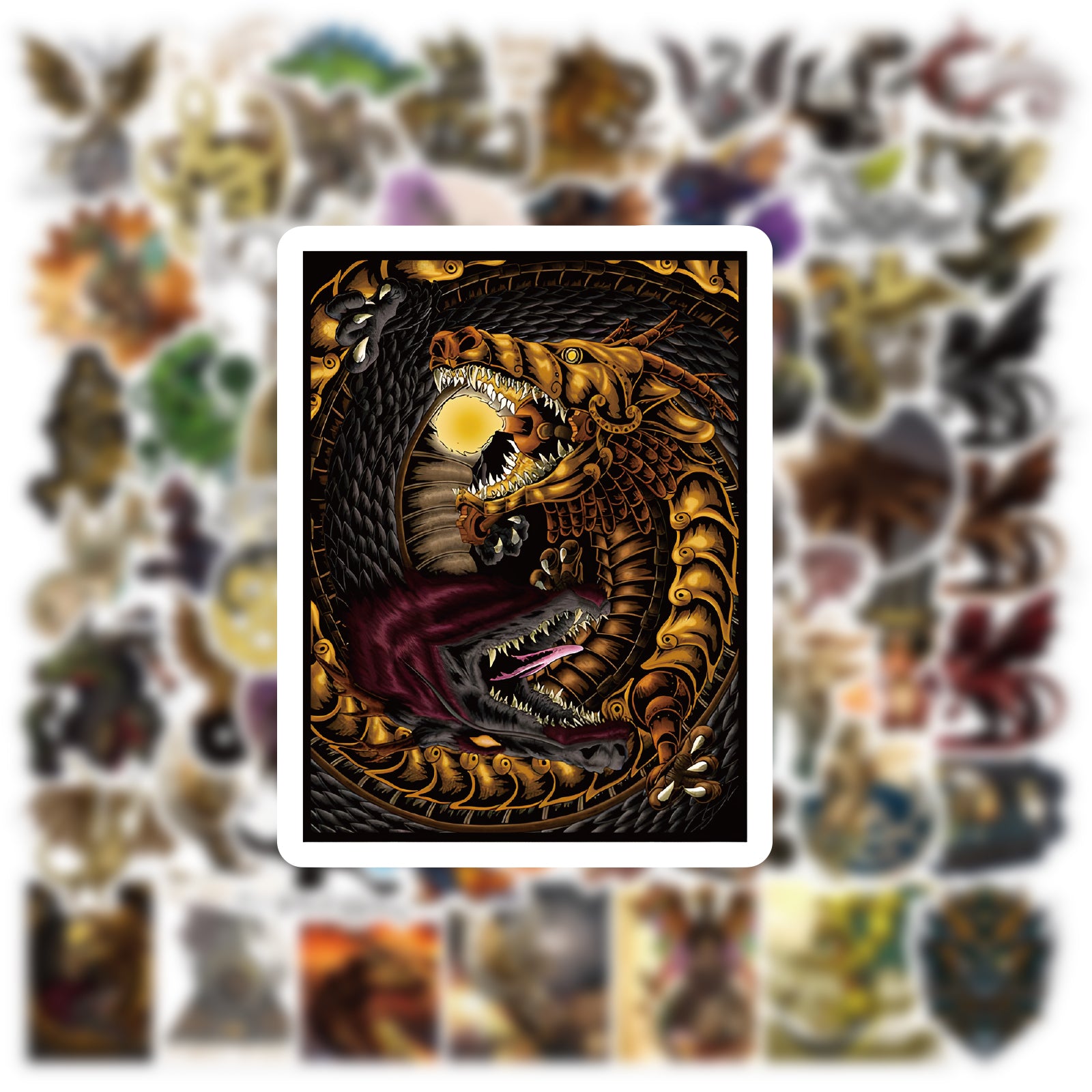 59pcs Dragon Machine Punk Love Doodle Aesthetics Funny Cartoon Stickers Pack