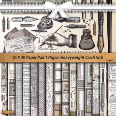 15pcs Large Size Retro Paper Pen Writing Journal Background DIY Gift