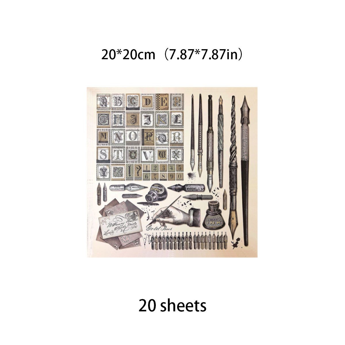 15pcs Large Size Retro Paper Pen Writing Journal Background DIY Gift