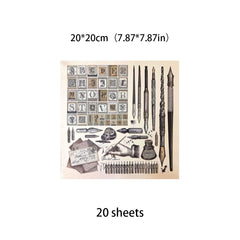 15pcs Large Size Retro Paper Pen Writing Journal Background DIY Gift
