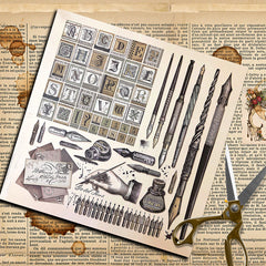 15pcs Large Size Retro Paper Pen Writing Journal Background DIY Gift