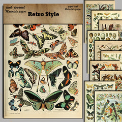 10pcs Large Size Retro Insect Journal Paper for DIY Gift