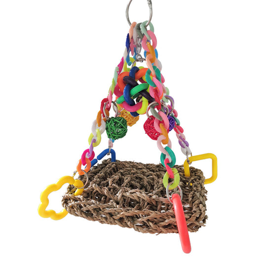 Colorful Parrot Climbing Net Bird Bridge Swing