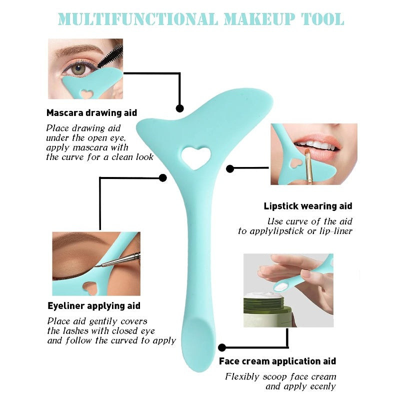 Slanted Thin Winged Eyeliner Brush Silicone Stencils Makeup Aid