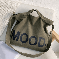 Vintage Canvas Tote Bag Gym Bag Letter Graphic Handbag