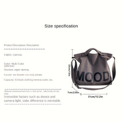 Vintage Canvas Tote Bag Gym Bag Letter Graphic Handbag