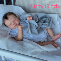 BZDOLL 19inch Reborn Baby 3D Painting Skin Soft Silicone Doll Girl Art Bebe Gift