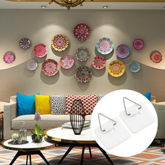 10pcs Adhesive Plate Hanger Vertical Dish Holder for Wall Hook