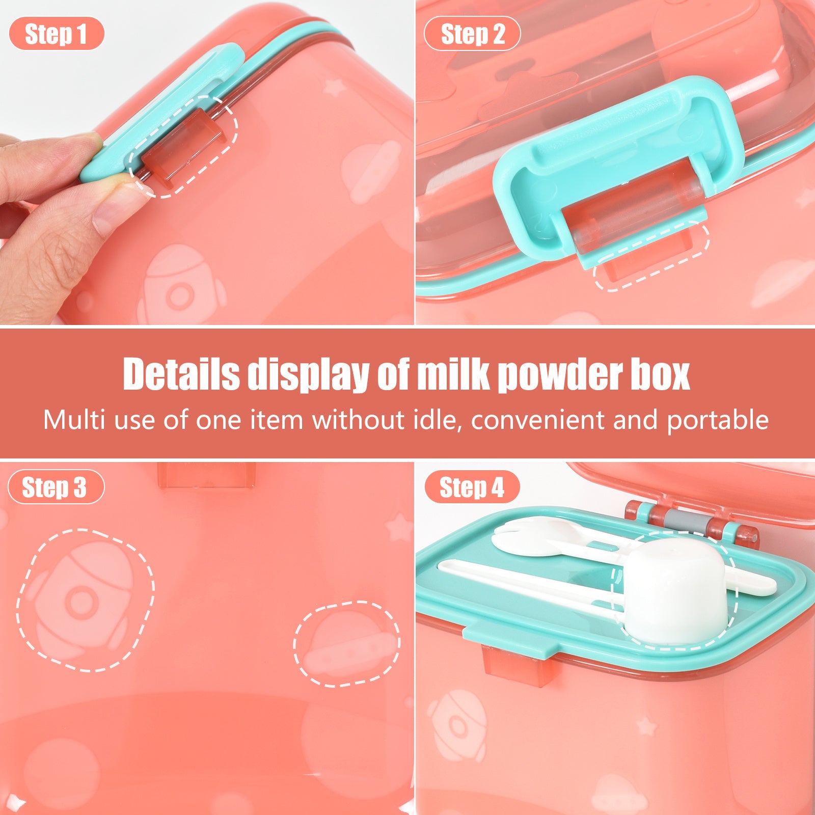 Portable Formula Dispenser Travel Milk Powder Container