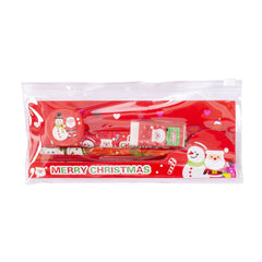 Christmas Stationery Set Pencil Eraser Sharpener Ruler Bag Student Supplies