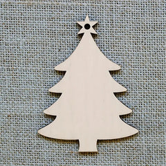 10pcs Wooden Christmas Tree Pendant DIY Wood Crafts For Decorations