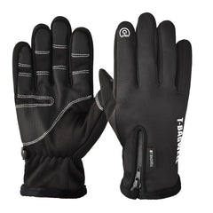 Waterproof Fleece Zipper Cycling Gloves Men's Skiing Gloves