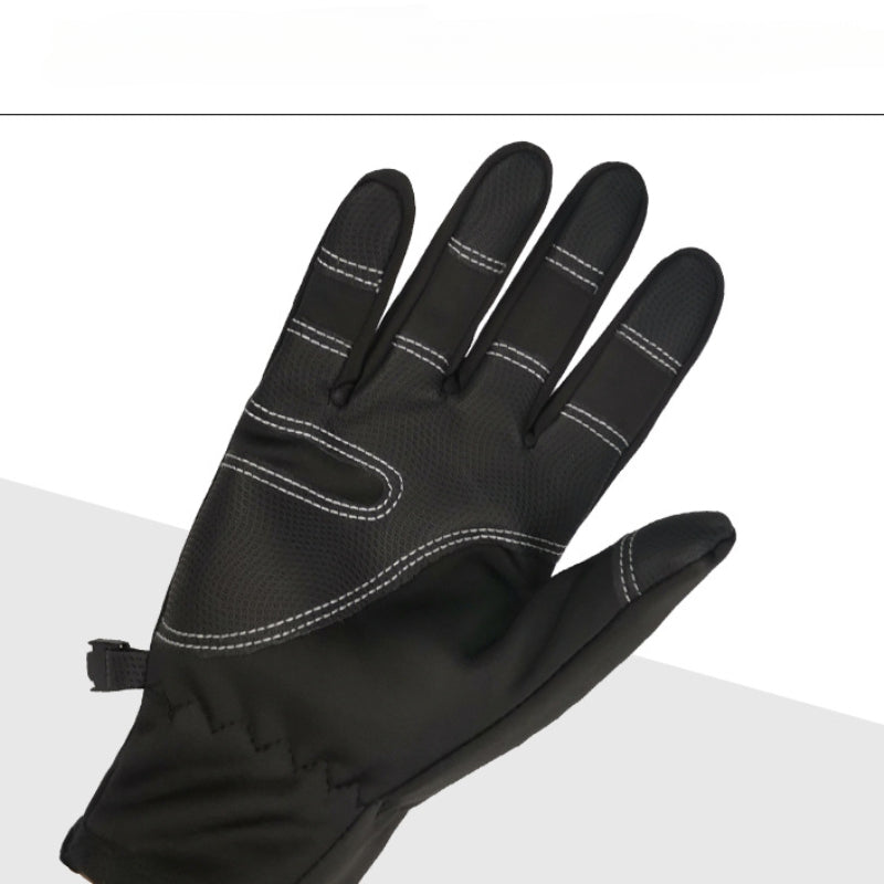 Waterproof Fleece Zipper Cycling Gloves Men's Skiing Gloves